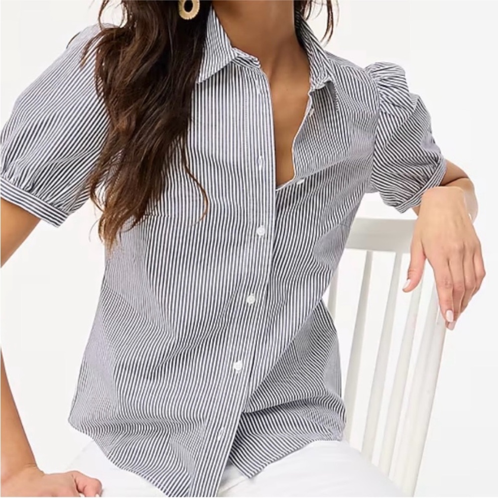JCrew Puff Sleeve button-down blouse